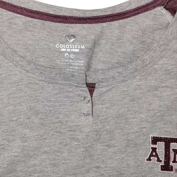 Texas A&M Raglan Long Sleeve Embellished Logo Long Sleeve Tee Women Sz XL - Picture 3 of 4